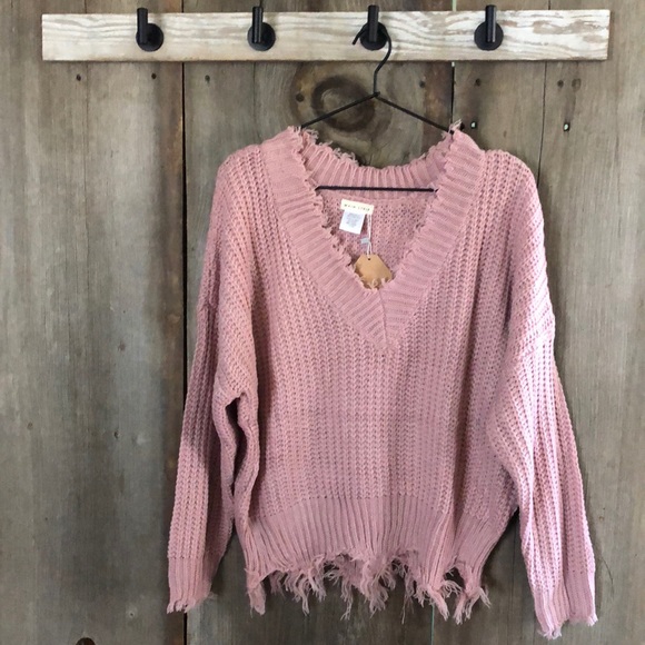 Distressed Pink Sweater Only Small Left - Picture 10 of 10